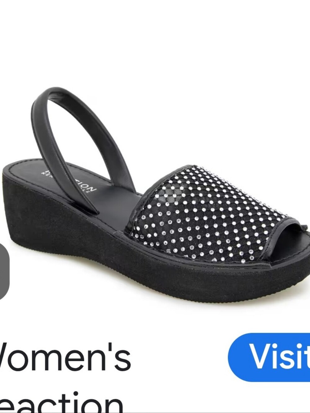 Reaction Kenneth Cole Fine Glass Mesh Slingback Sandal Size 8.5 NWT